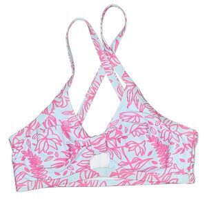 Cupshe Pink and Blue Criss-Cross Bikini Top